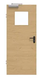 Frontansicht von GARANT Rauchschutztür Quer Authentic Asteiche CePaL mit Lichtausschnitt LA-9