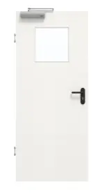 Frontansicht von GARANT Rauchschutztür Quer Authentic Bianco CePaL mit Lichtausschnitt LA-9