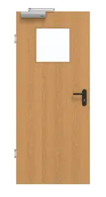 Frontansicht von GARANT Rauchschutztür Eiche Premium CePaL mit Lichtausschnitt LA-9