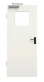 Frontansicht von GARANT Rauchschutztür Weiß Struktur Premium CePaL mit Lichtausschnitt LA-9
