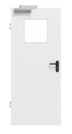Frontansicht von GARANT Rauchschutztür Matt Weißlack 9016 G-TEC mit Lichtausschnitt LA-9