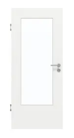 Frontansicht von GARANT Schallschutztür D354-60 Designer White Resopal mit Lichtausschnitt LA-DIN