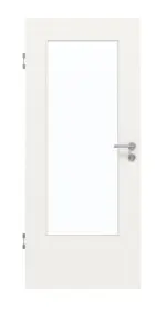 Frontansicht von GARANT Schallschutztür Weißlack 9016 CePaL mit Lichtausschnitt LA-DIN