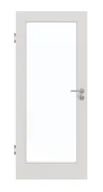 Frontansicht von GARANT Schallschutztür 0160-60 Silver Grey CePaL mit Lichtausschnitt LA-3