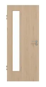 Frontansicht von GARANT Schallschutztür Authentic Achat CePaL mit Lichtausschnitt LA-4 bandseitig