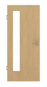 Frontansicht von GARANT Schallschutztür Authentic Asteiche CePaL mit Lichtausschnitt LA-4 bandseitig