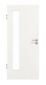 Frontansicht von GARANT Schallschutztür Authentic Bianco CePaL mit Lichtausschnitt LA-4 bandseitig