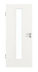 Frontansicht von GARANT Schallschutztür Authentic Bianco CePaL mit Lichtausschnitt LA-4 mittig