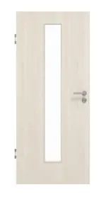 Frontansicht von GARANT Schallschutztür Authentic Perl CePaL mit Lichtausschnitt LA-4 mittig