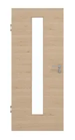 Frontansicht von GARANT Schallschutztür Quer Authentic Achat CePaL mit Lichtausschnitt LA-4 mittig