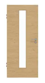 Frontansicht von GARANT Schallschutztür Quer Authentic Asteiche CePaL mit Lichtausschnitt LA-4 mittig