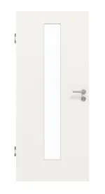 Frontansicht von GARANT Schallschutztür Weißlack 9016 mit Lichtausschnitt LA-4 mittig