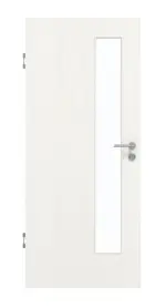 Frontansicht von GARANT Schallschutztür Authentic Bianco CePaL mit Lichtausschnitt LA-4 schlossseitig