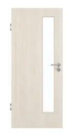 Frontansicht von GARANT Schallschutztür Authentic Perl CePaL mit Lichtausschnitt LA-4 schlossseitig