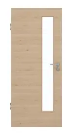 Frontansicht von GARANT Schallschutztür Quer Authentic Achat CePaL mit Lichtausschnitt LA-4 schlossseitig