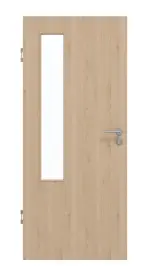 Frontansicht von GARANT Schallschutztür Authentic Achat CePaL mit Lichtausschnitt LA-5 bandseitig