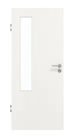 Frontansicht von GARANT Schallschutztür Authentic Bianco CePaL mit Lichtausschnitt LA-5 bandseitig