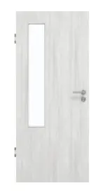 Frontansicht von GARANT Schallschutztür Authentic Grigio CePaL mit Lichtausschnitt LA-5 bandseitig