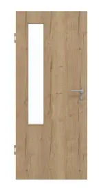 Frontansicht von GARANT Schallschutztür Authentic Risseiche CePaL mit Lichtausschnitt LA-5 bandseitig