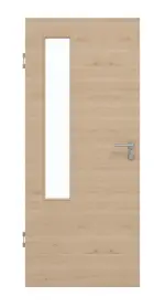 Frontansicht von GARANT Schallschutztür Quer Authentic Achat CePaL mit Lichtausschnitt LA-5 bandseitig