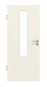 Frontansicht von GARANT Schallschutztür Weißlack 9010 mit Lichtausschnitt LA-5 mittig