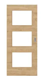 Frontansicht von Asteiche quer LA 11 Basic Durat Schiebetür - Huga