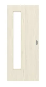 Frontansicht von Lärche lasiert LA 24 bandseitig Basic Durat Schiebetür - Huga