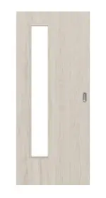 Frontansicht von Eiche lasiert LA 24 bandseitig Basic Durat Schiebetür - Huga