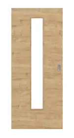 Frontansicht von Asteiche quer LA 24 Basic Durat Schiebetür - Huga