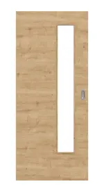 Frontansicht von Asteiche quer LA 24 schlossseitig Basic Durat Schiebetür - Huga