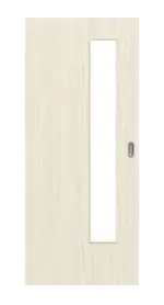 Frontansicht von Lärche lasiert LA 24 schlossseitig Basic Durat Schiebetür - Huga