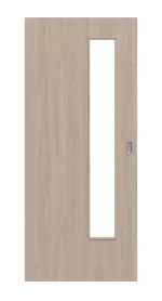 Frontansicht von Eiche grau LA 24 schlossseitig Basic Durat Schiebetür - Huga