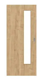 Frontansicht von Asteiche LA 24 schlossseitig Basic Durat Schiebetür - Huga