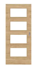 Frontansicht von Asteiche quer LA 9 Basic Durat Schiebetür - Huga