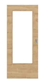 Frontansicht von Asteiche quer DIN-LA Basic Durat Schiebetür - Huga