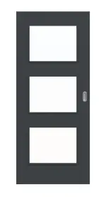 Frontansicht von Schiebetür Anthrazit RAL 7016 Lack LA 11 Basic - Huga