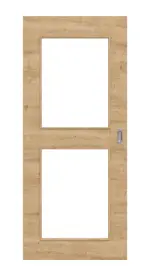 Frontansicht von Asteiche quer LA 12 Basic Durat Schiebetür - Huga