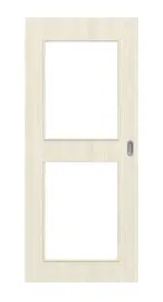 Frontansicht von Lärche lasiert LA 12 Basic Durat Schiebetür - Huga