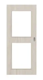 Frontansicht von Eiche lasiert LA 12 Basic Durat Schiebetür - Huga