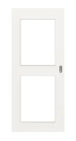 Frontansicht von Weiß RAL 9016 LA 12 Basic Durat Schiebetür - Huga