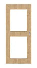 Frontansicht von Asteiche LA 12 Basic Durat Schiebetür - Huga