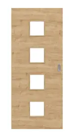 Frontansicht von Asteiche quer LA 14 Basic Durat Schiebetür - Huga