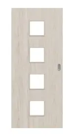 Frontansicht von Eiche lasiert LA 14 Basic Durat Schiebetür - Huga