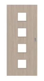 Frontansicht von Eiche grau LA 14 Basic Durat Schiebetür - Huga