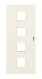 Frontansicht von Weiß ähnlich RAL 9010 LA 14 Basic Lack Schiebetür - Huga