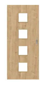 Frontansicht von Asteiche LA 14 Basic Durat Schiebetür - Huga