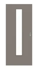 Frontansicht von Schiebetür Taupe RAL 7048 Lack LA 24 mittig Basic - Huga