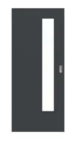 Frontansicht von Schiebetür Anthrazit RAL 7016 Lack LA 24 schlossseitig Basic - Huga