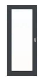 Frontansicht von Schiebetür Anthrazit RAL 7016 Lack LA 27 Basic - Huga