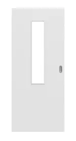 Frontansicht von Bütte Weiß LA 4 mittig Basic Durat Schiebetür - Huga